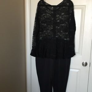 F2F Lace Peplum Jumpsuit